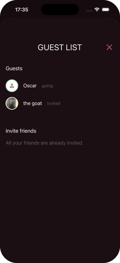 Guest list